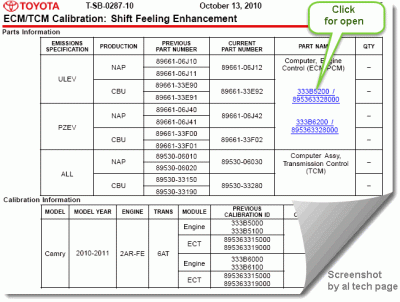 ECU Calibration files selection