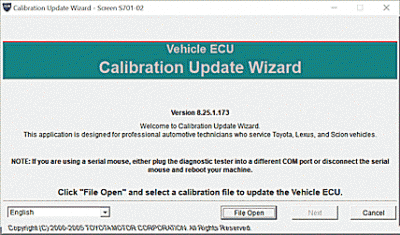 Calibration Update Wizard